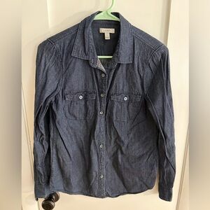J. Crew Womens Dark Blue Denim Shirt